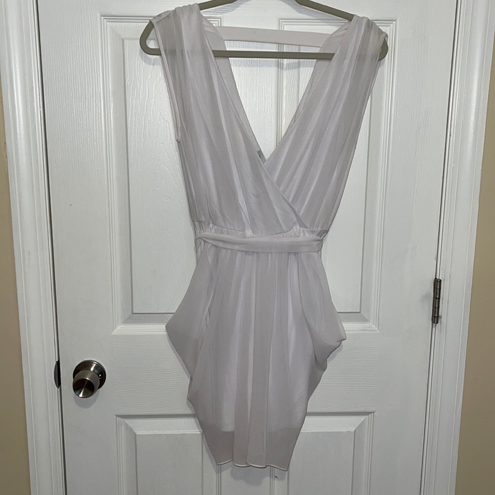 BEBE White Grecian Goddess Dress